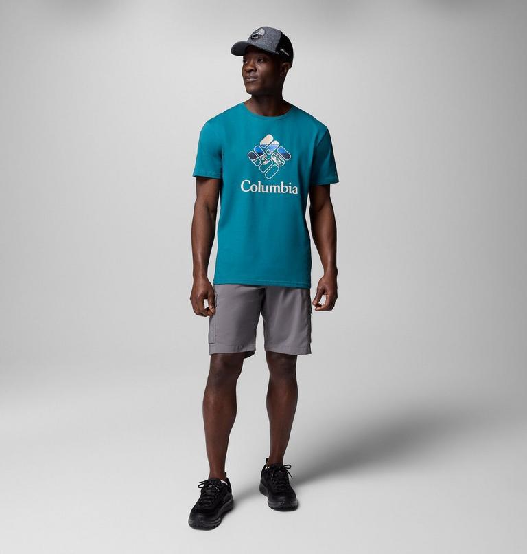 M Rapid Ridge Graphic Tee, Color: River Blue, Heavenly Stacked Gem, image 2