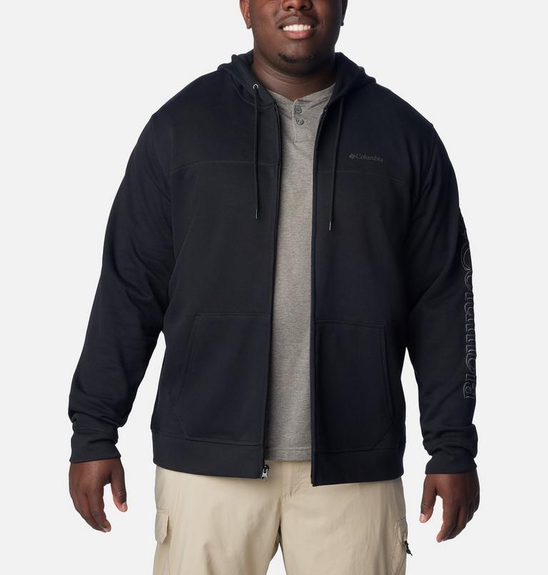 Men’s Logo Full Zip Fleece Hoodie - Extended Size, Color: Black, Branded Shadow Sleeve Logo, image 6
