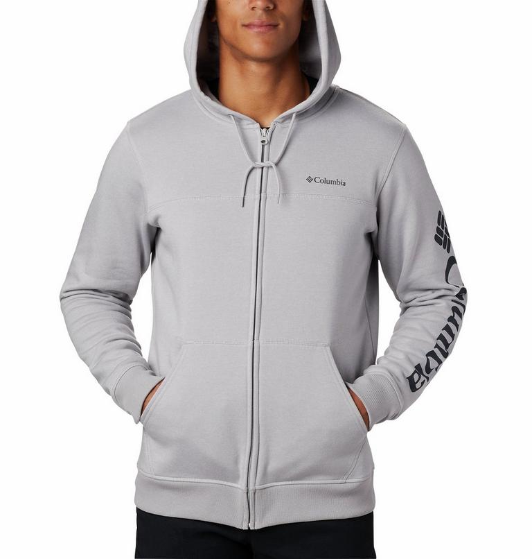 M Columbia Logo Fleece FZ | 039 | XXL, Color: Columbia Grey Heather, Collegiate Navy, image 4