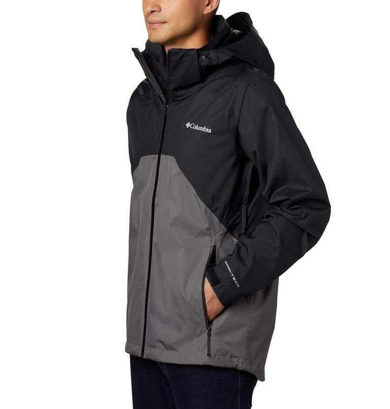 Men's Rain Scape Jacket, Color: Black, City Grey, image 3