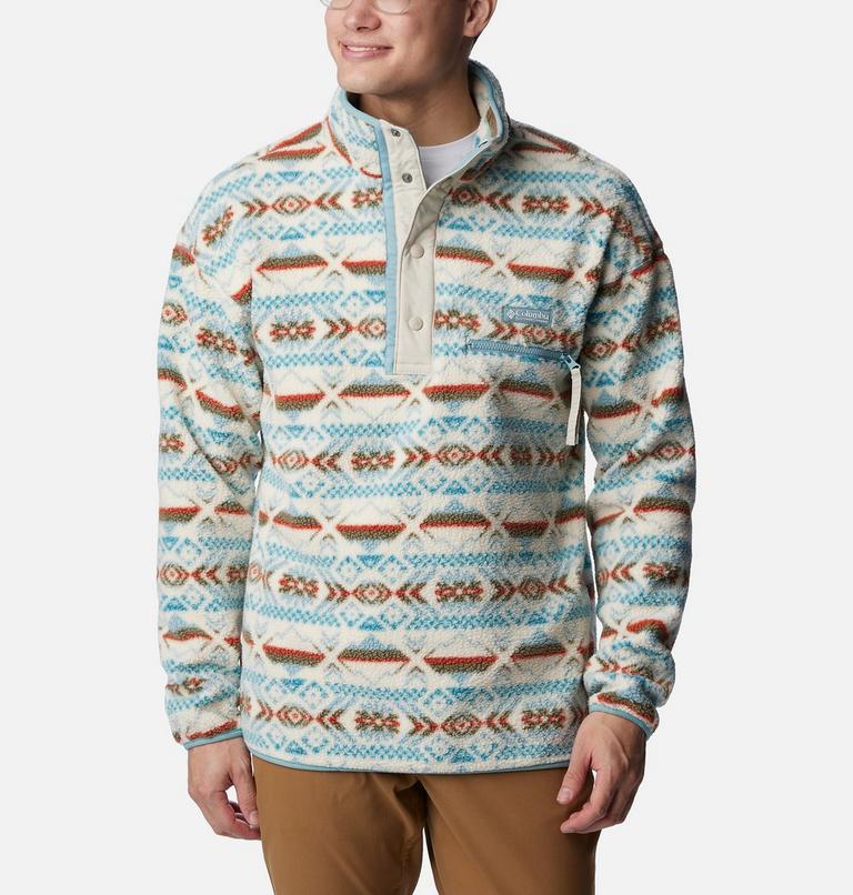 Helvetia Half Snap Fleece | 461 | XXL, Color: Stone Blue Checkered Peaks Multi, image 1