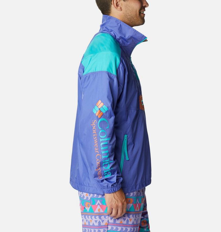Men's Riptide Anorak, Color: Purple Lotus, Bright Aqua, Desert Orange, image 3