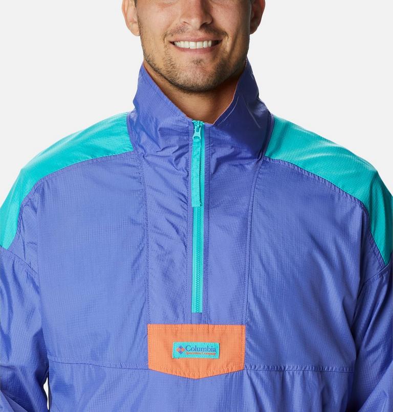 Men's Riptide Anorak, Color: Purple Lotus, Bright Aqua, Desert Orange, image 4
