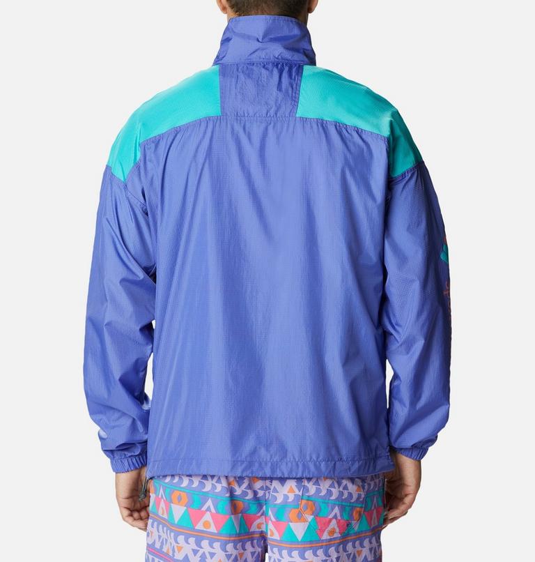 Men's Riptide Anorak, Color: Purple Lotus, Bright Aqua, Desert Orange, image 2