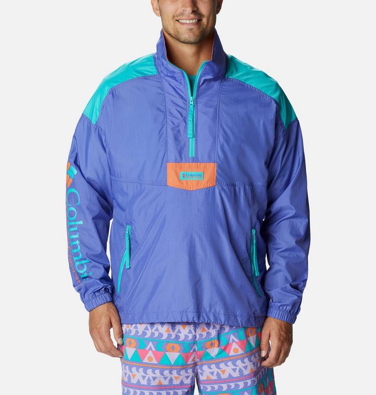 Men's Riptide Anorak, Color: Purple Lotus, Bright Aqua, Desert Orange, image 1