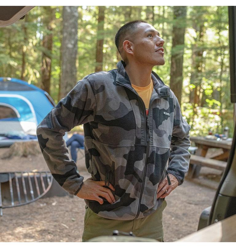 Men's Back Bowl Fleece Lightweight, Color: Black Mod Camo, Shark, image 7