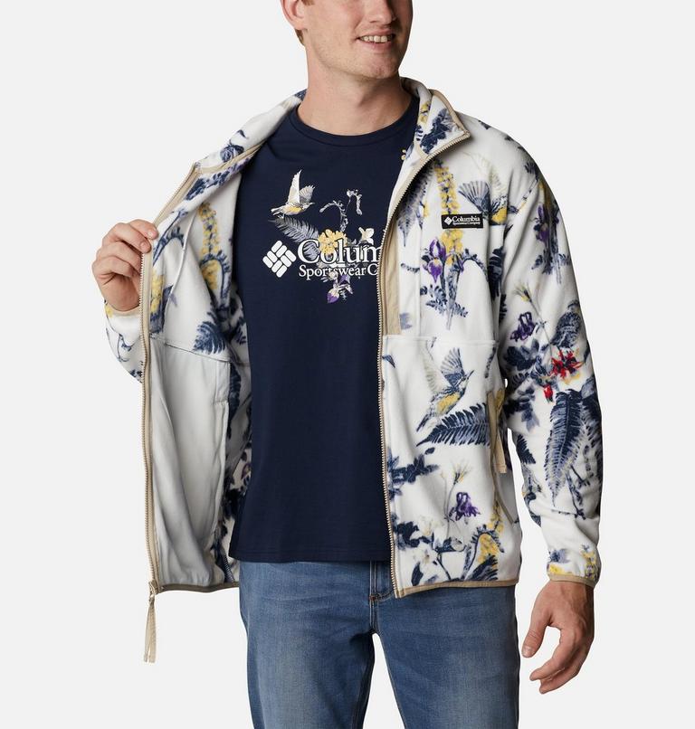 Men's Back Bowl Fleece Lightweight, Color: Sea Salt Wildlife Guide, Ancient Fossil, image 5