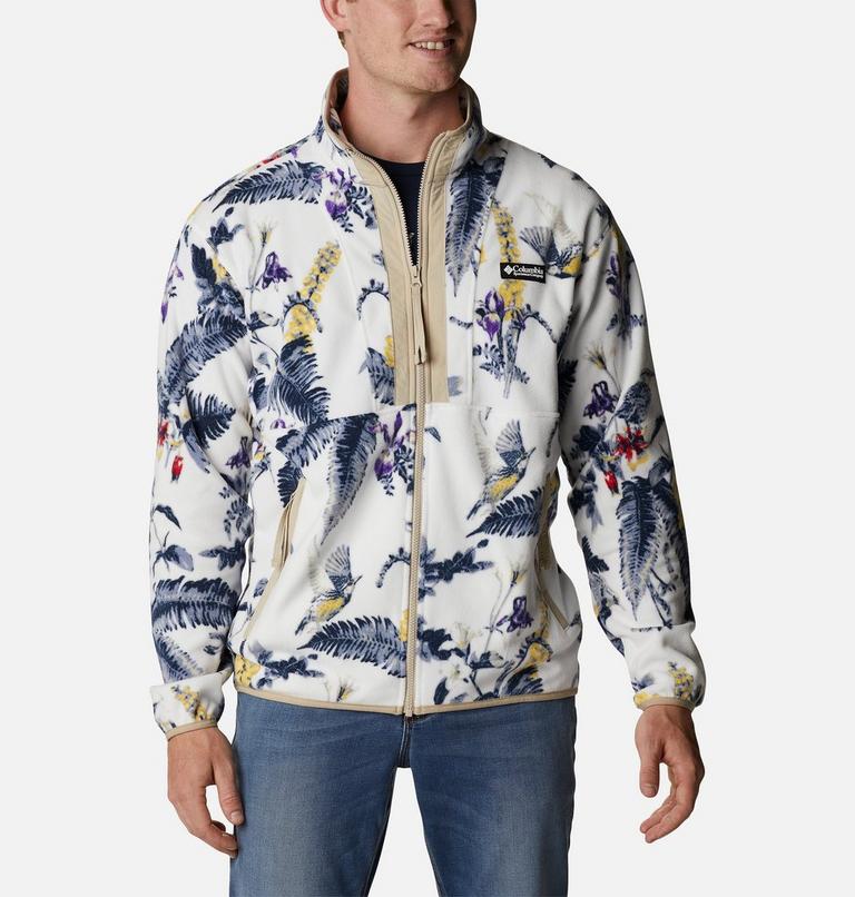 Men's Back Bowl Fleece Lightweight, Color: Sea Salt Wildlife Guide, Ancient Fossil, image 1