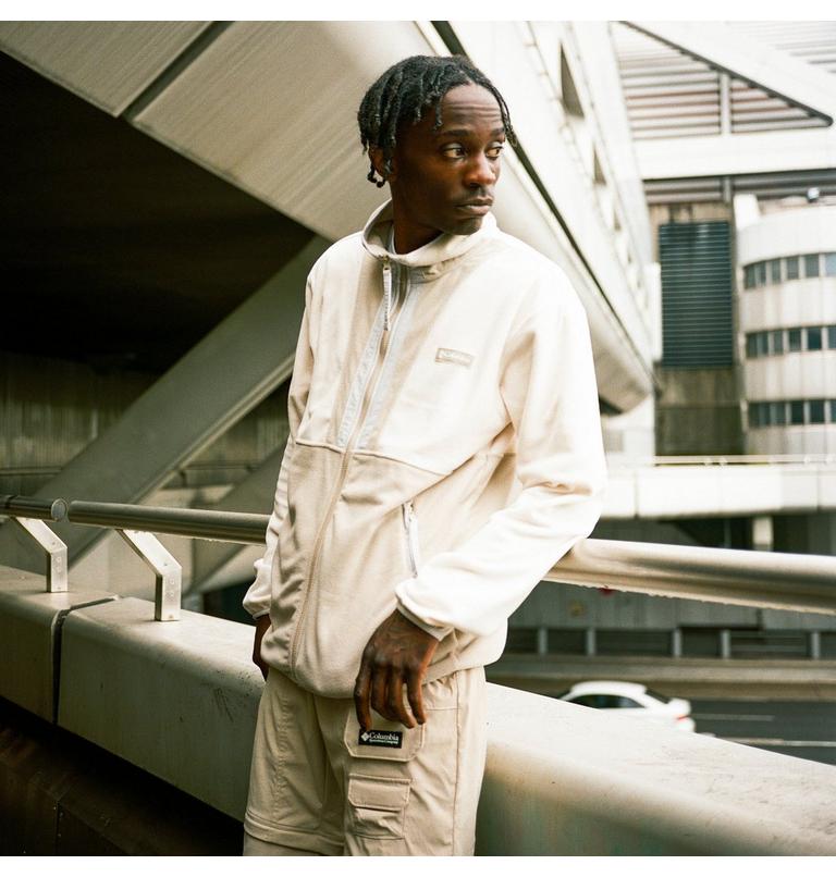 Men's Back Bowl Fleece Lightweight, Color: Chalk, Ancient Fossil, Nimbus Grey, image 7