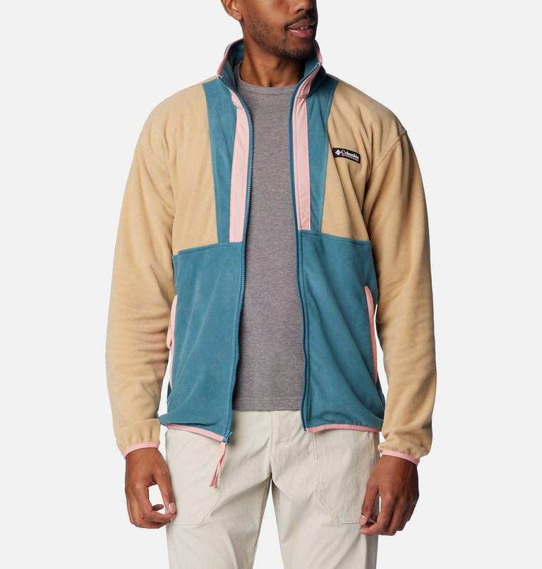 Men's Back Bowl Fleece Lightweight, Color: Canoe, Cloudburst, Salmon Rose, image 6