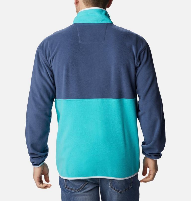Men's Back Bowl Fleece Lightweight, Color: Dark Mountain, Bright Aqua, White, image 2