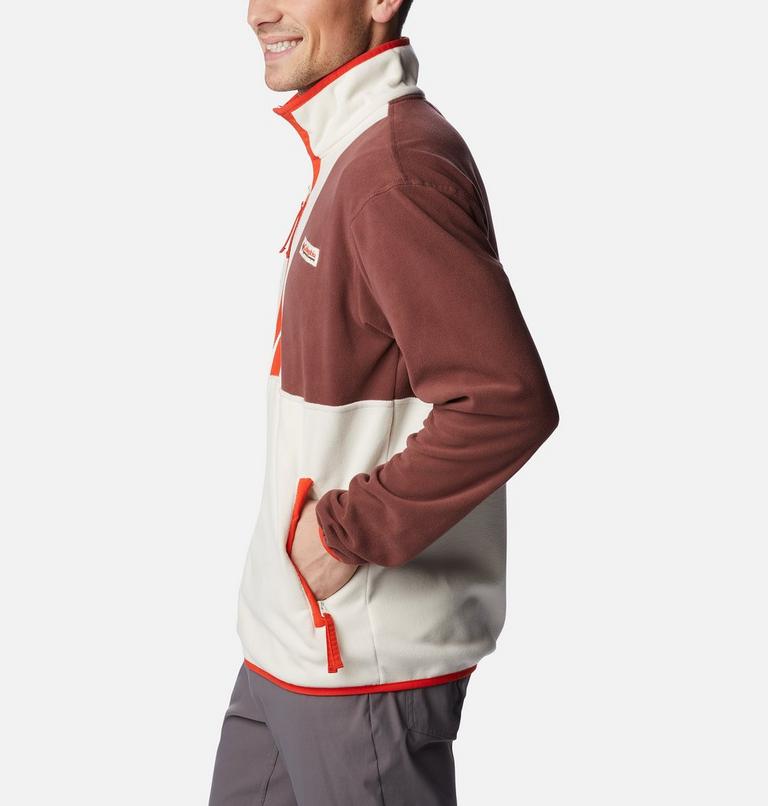 Men's Back Bowl Fleece Lightweight, Color: Light Raisin, Chalk, Spicy, image 3