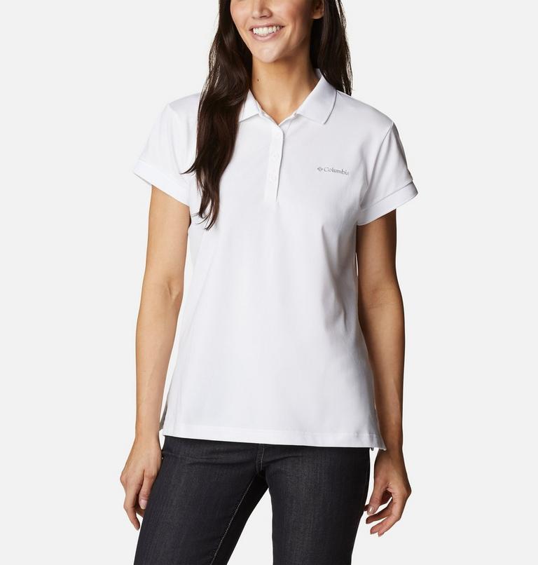 Women's Lakeside Trail Solid Pique Polo, Color: White, image 1