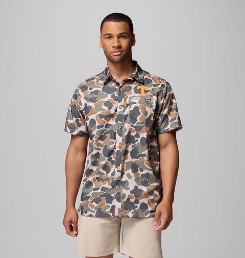 Мужская рубашка Columbia Collegiate PFG Super Slack Tide - Tennessee, цвет: Камуфляжный