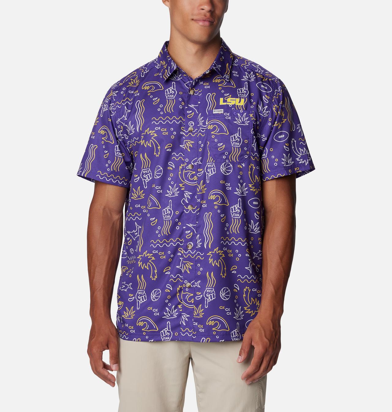 Men's Collegiate PFG Super Slack Tide Shirt - LSU 1
