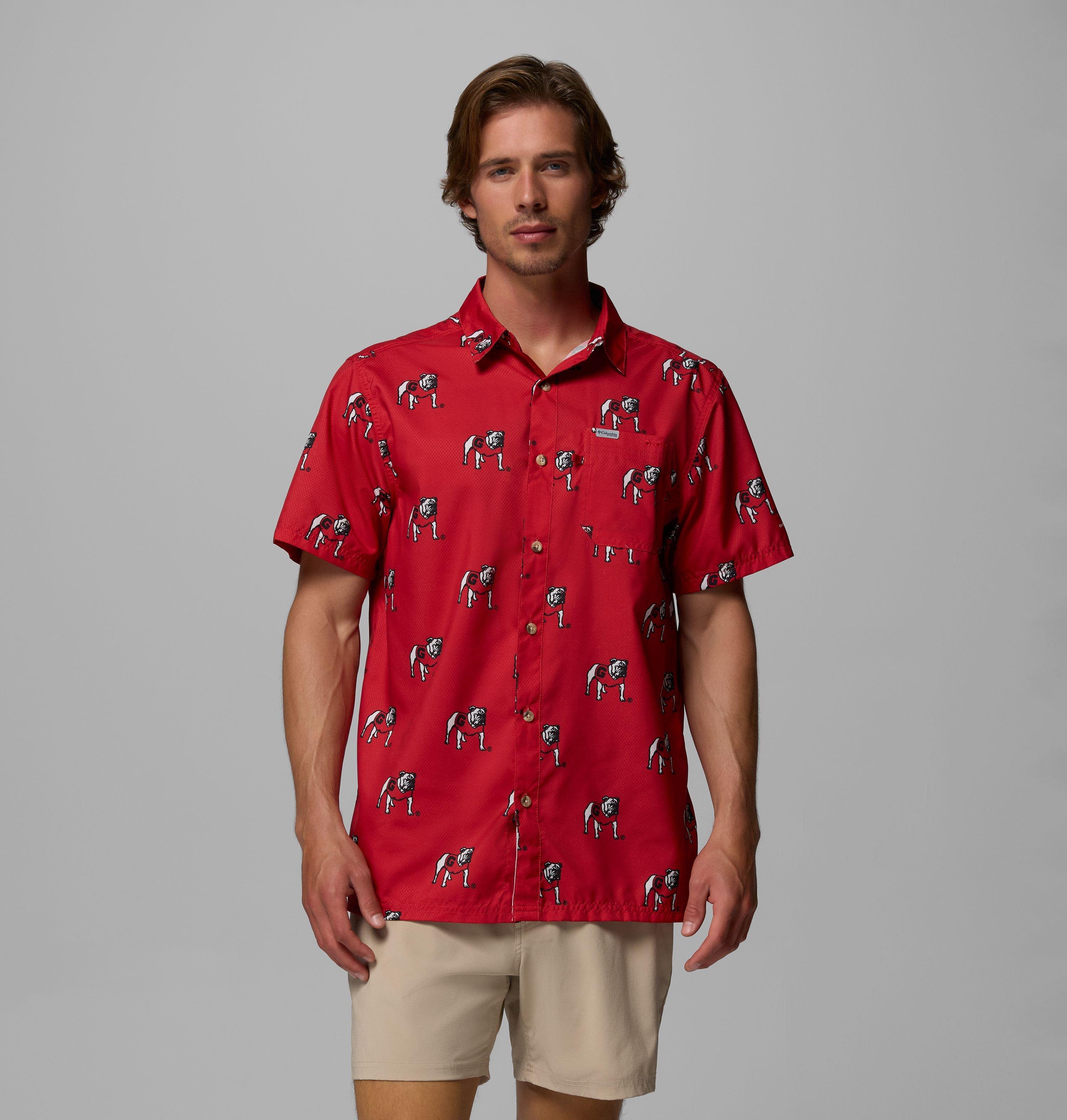 Columbia Men's Collegiate PFG Super Slack Tide  Shirt - Georgia-