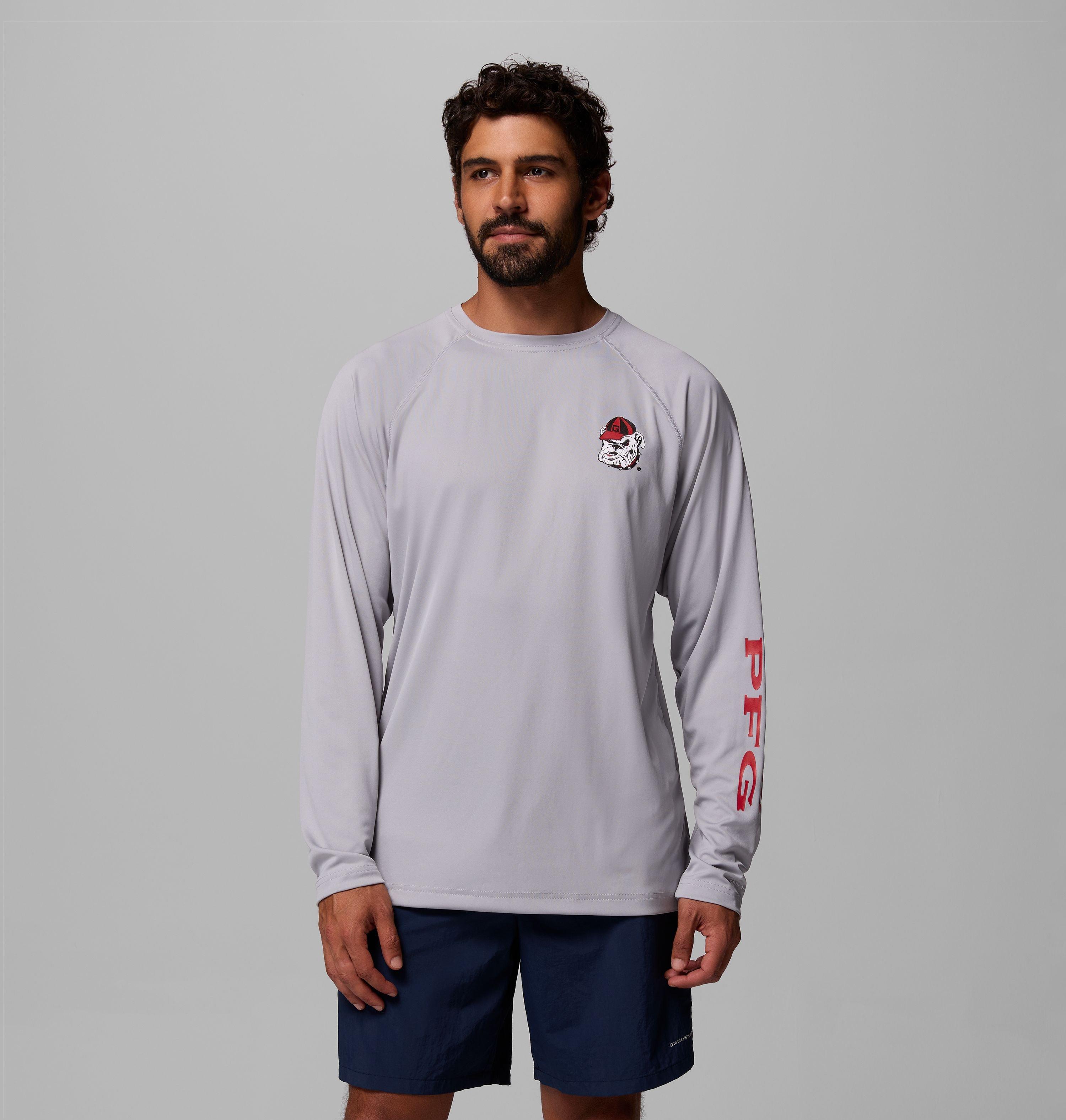 Columbia Men's Collegiate PFG Terminal Tackle Long Sleeve Shirt - Georgia-