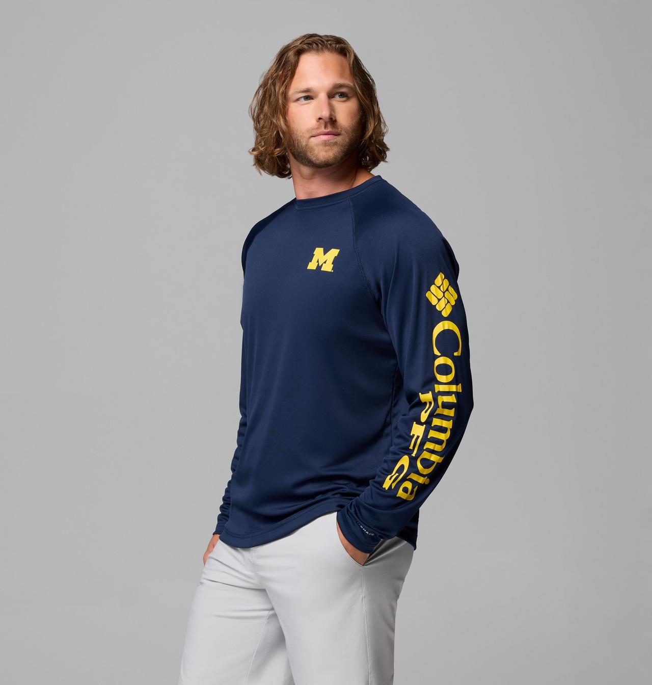 Men's Collegiate PFG Terminal Tackle™ Long Sleeve Shirt - Michigan 4