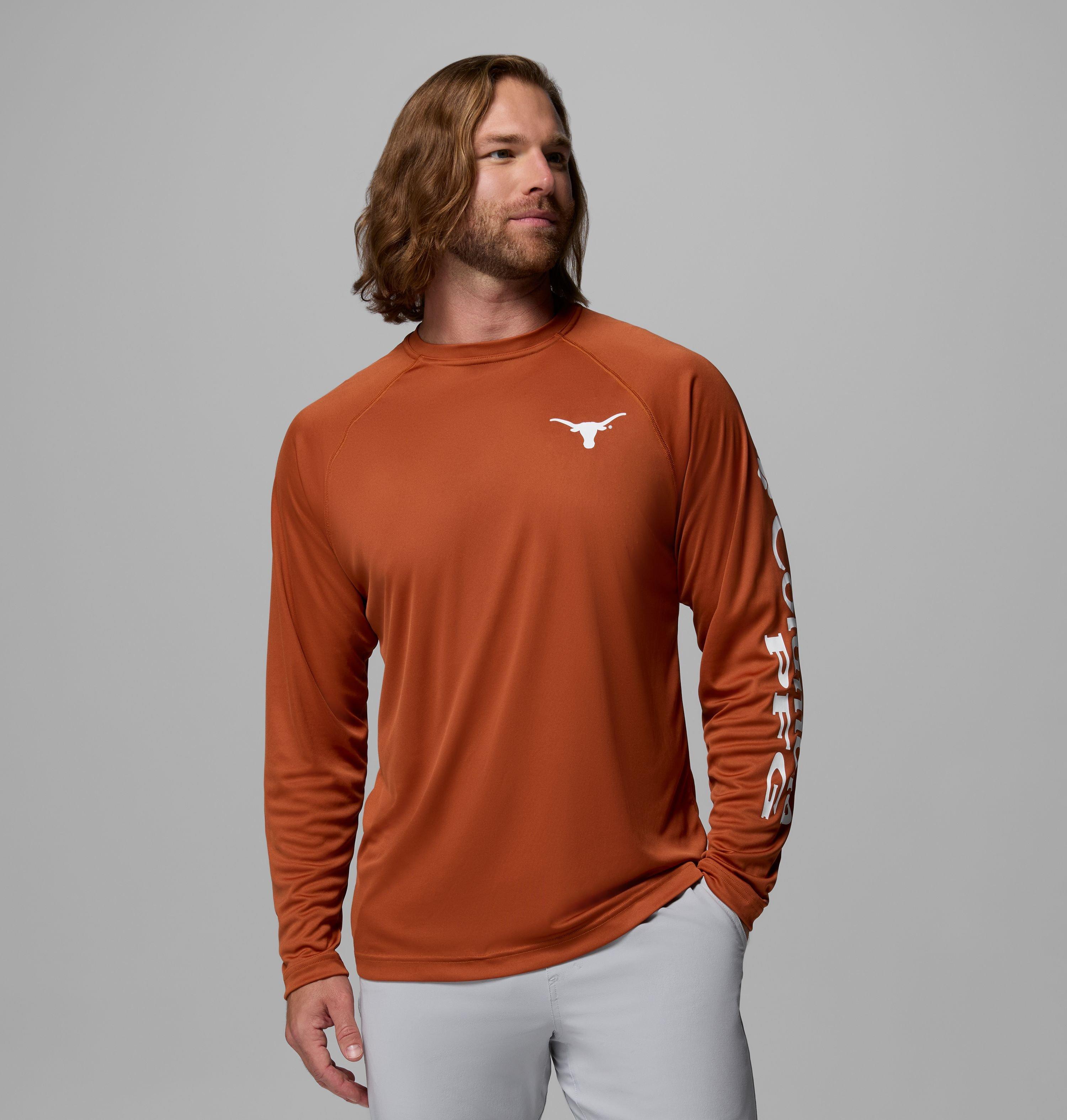 Columbia Men's Collegiate PFG Terminal Tackle Long Sleeve Shirt - Texas-