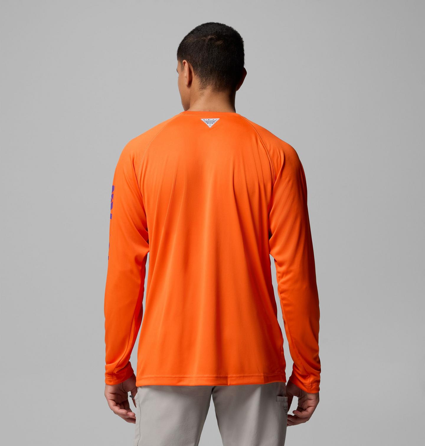 Мужская рубашка Columbia Collegiate PFG Terminal Tackle Long Sleeve Shirt - Clemson, цвет: Оранжевый — фото 3
