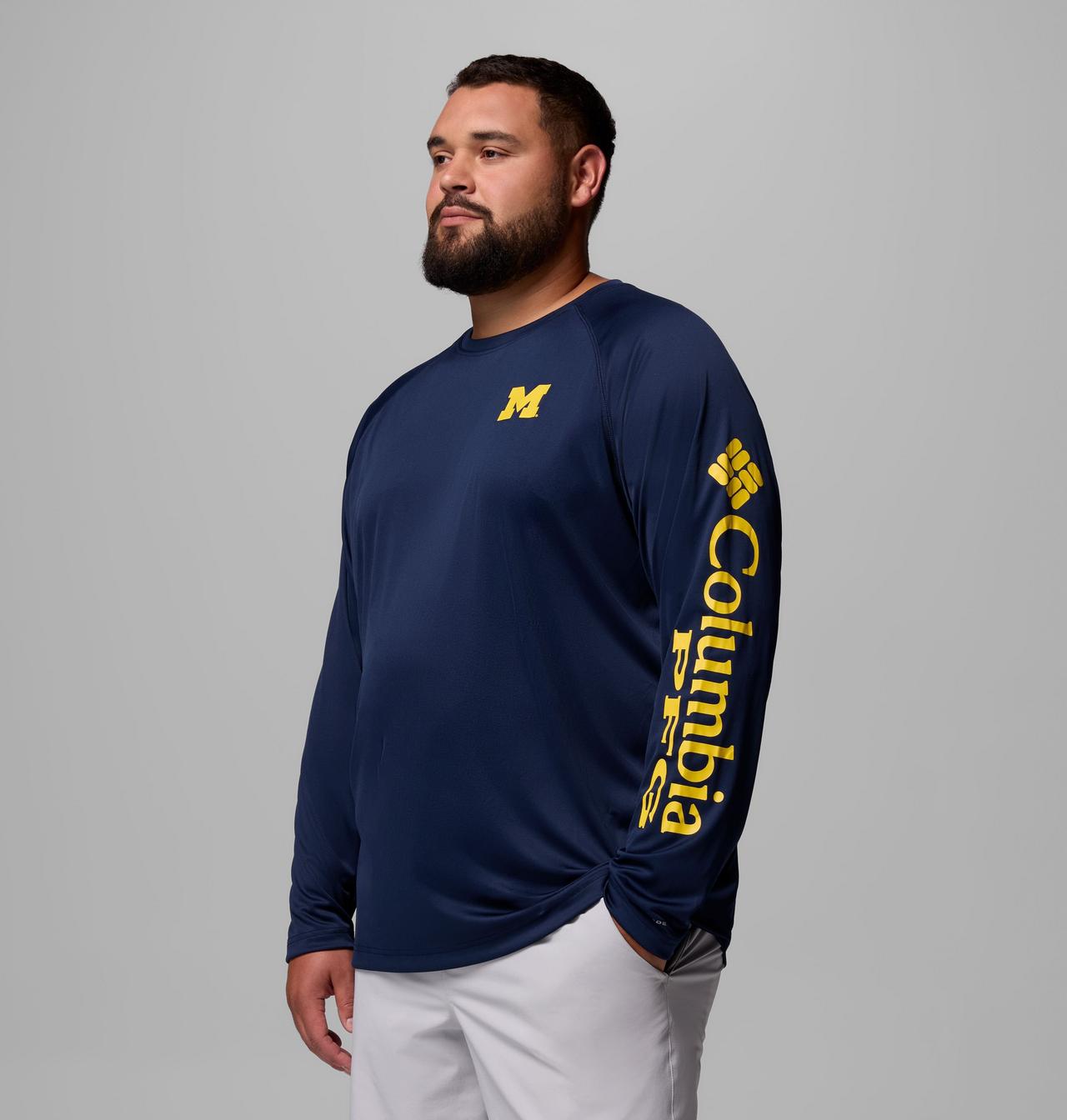 Men's Collegiate PFG Terminal Tackle™ Long Sleeve Shirt - Big - Michigan 3