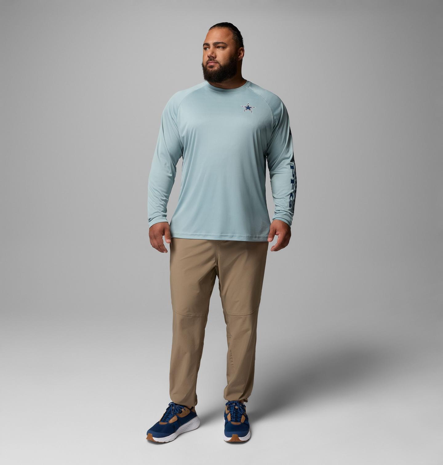 Мужская рубашка Columbia PFG Terminal Tackle Long Sleeve Shirt - Big - Dallas, цвет: Синий — фото 2