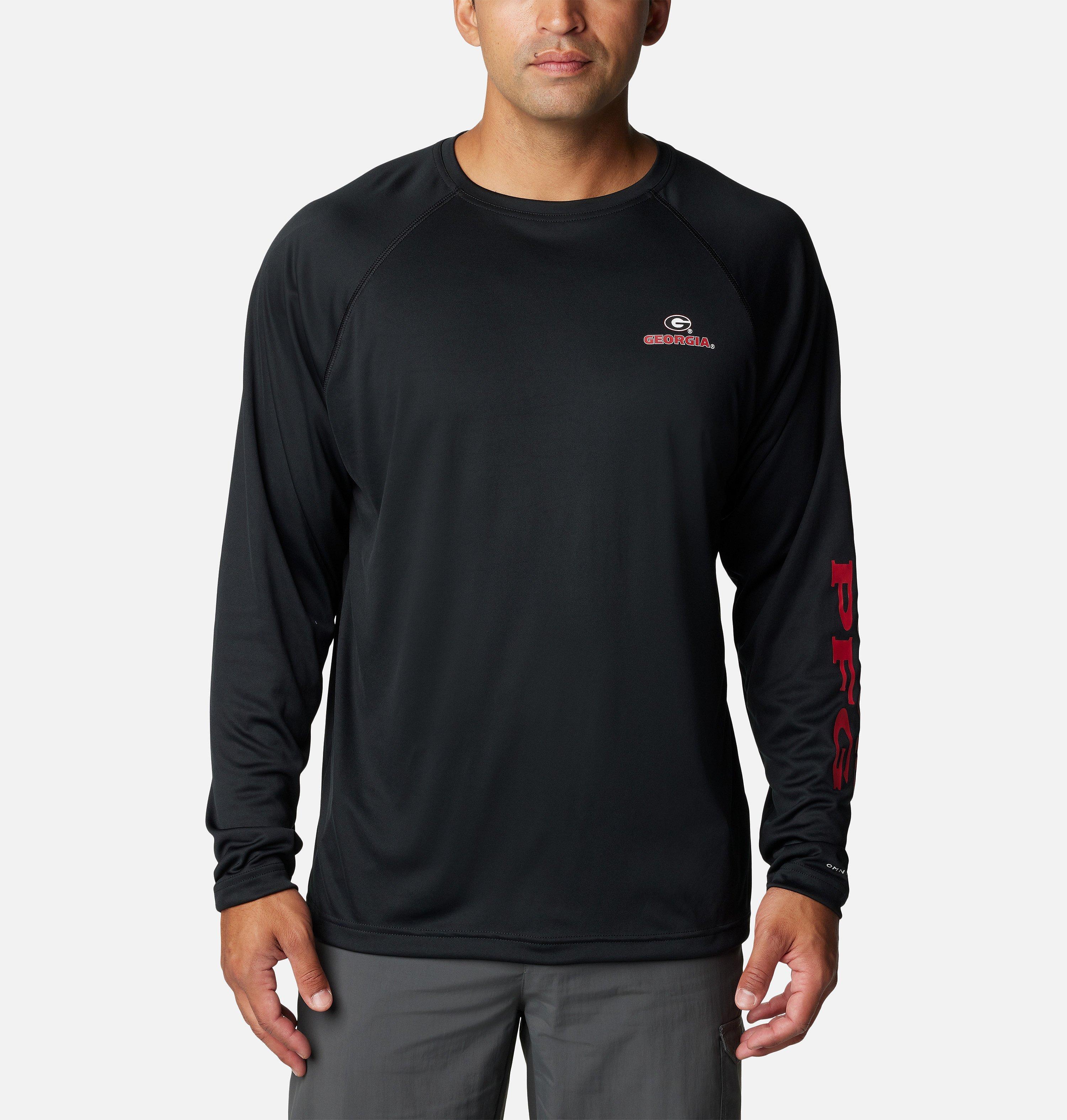 Columbia Men's Collegiate PFG Terminal Tackle Long Sleeve Shirt - Tall - Georgia-