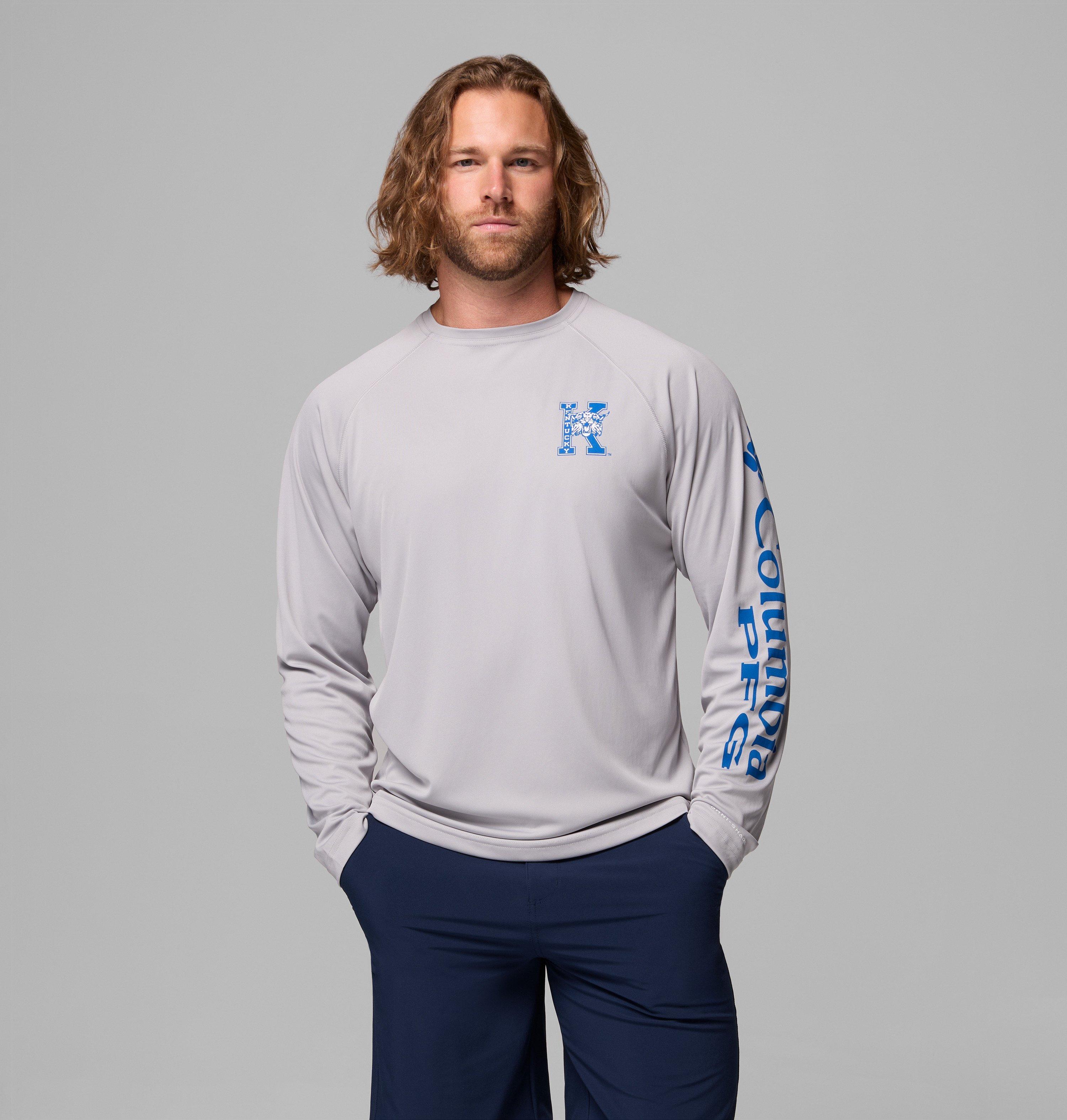 Columbia Men's Collegiate PFG Terminal Tackle  Long Sleeve Shirt - Tall - Kentucky-