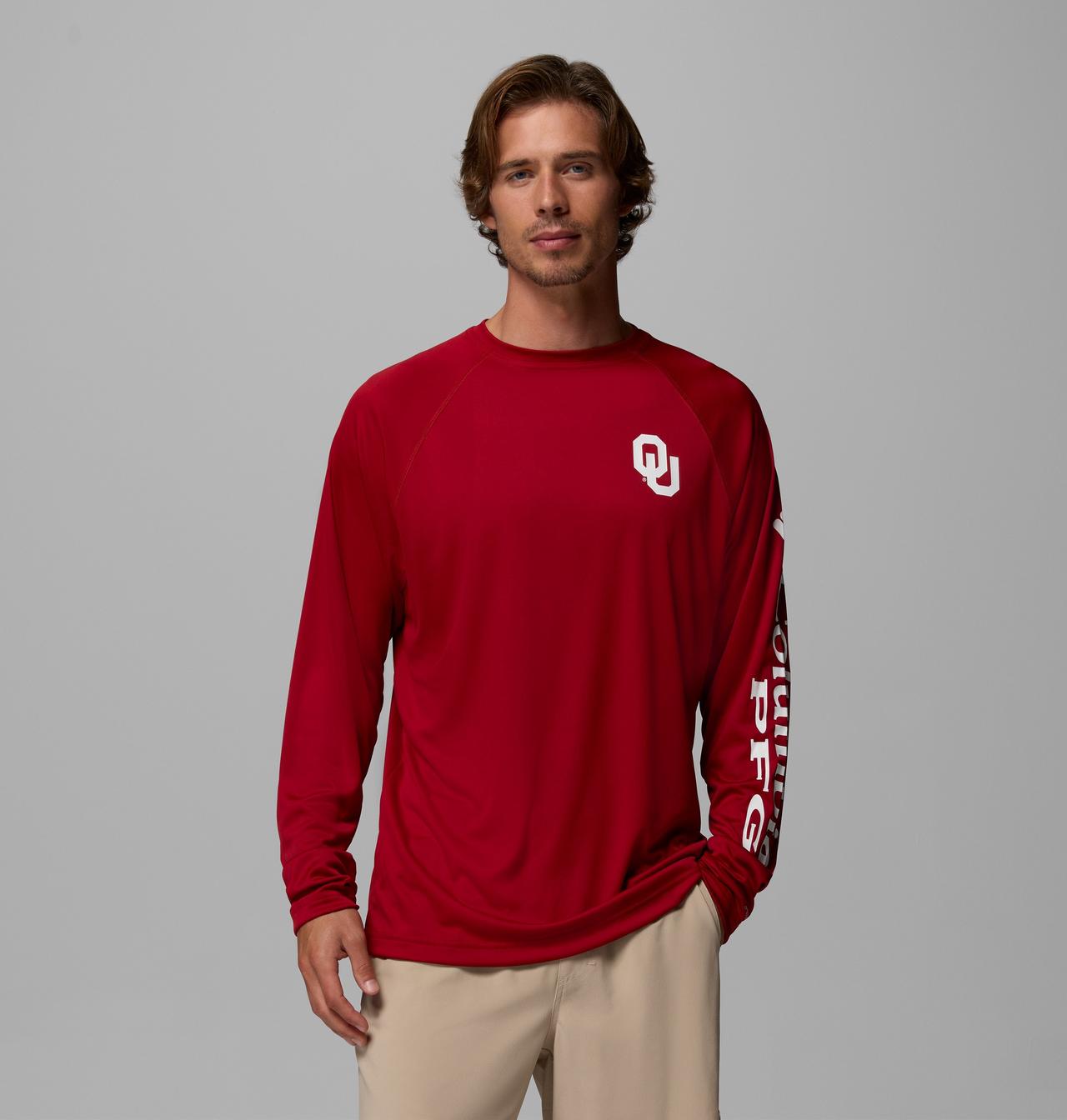 Men's Collegiate PFG Terminal Tackle Long Sleeve Shirt - Tall - Oklahoma 1