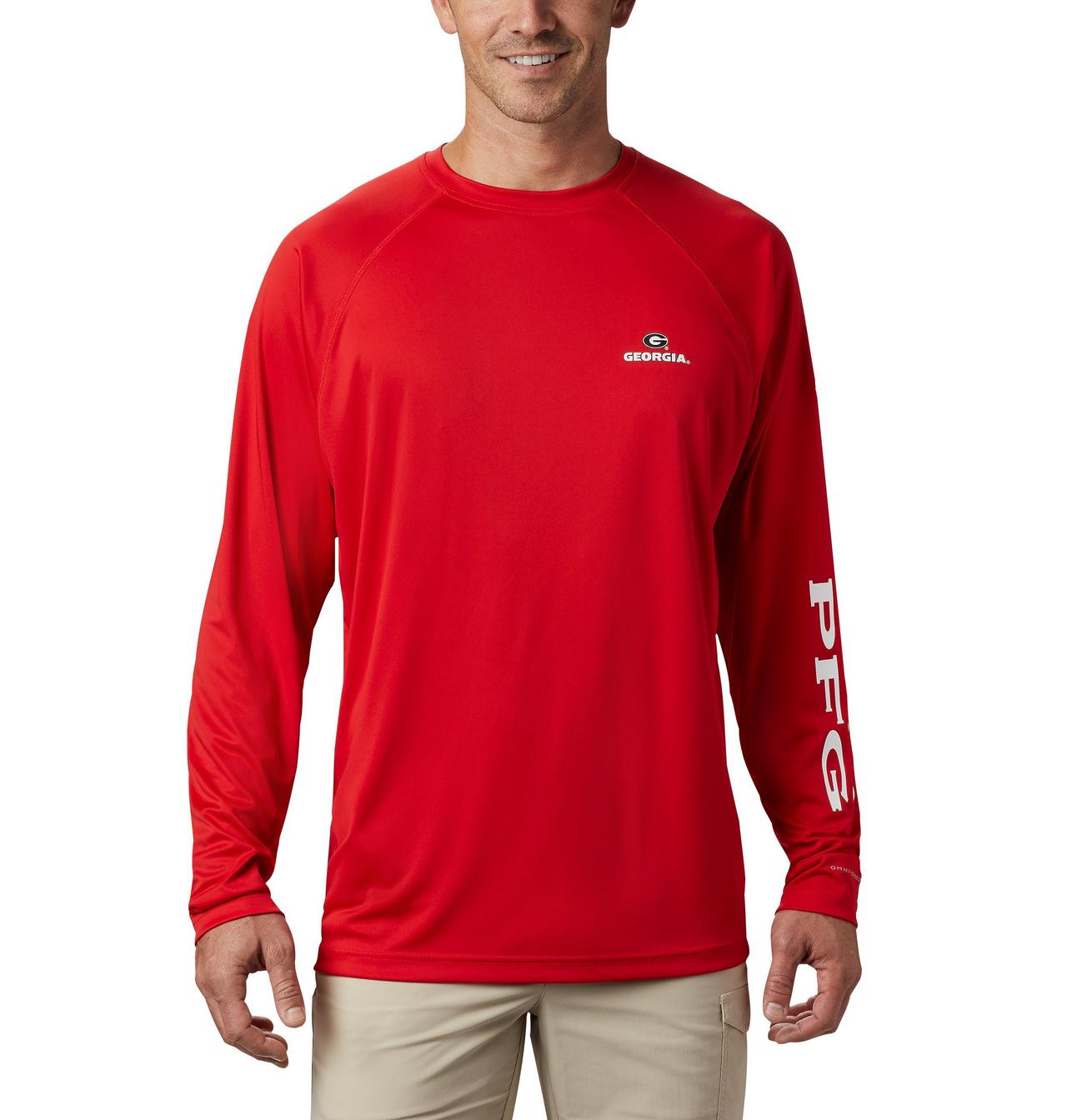 Men's Collegiate PFG Terminal Tackle™ Long Sleeve Shirt - Tall - Georgia 1