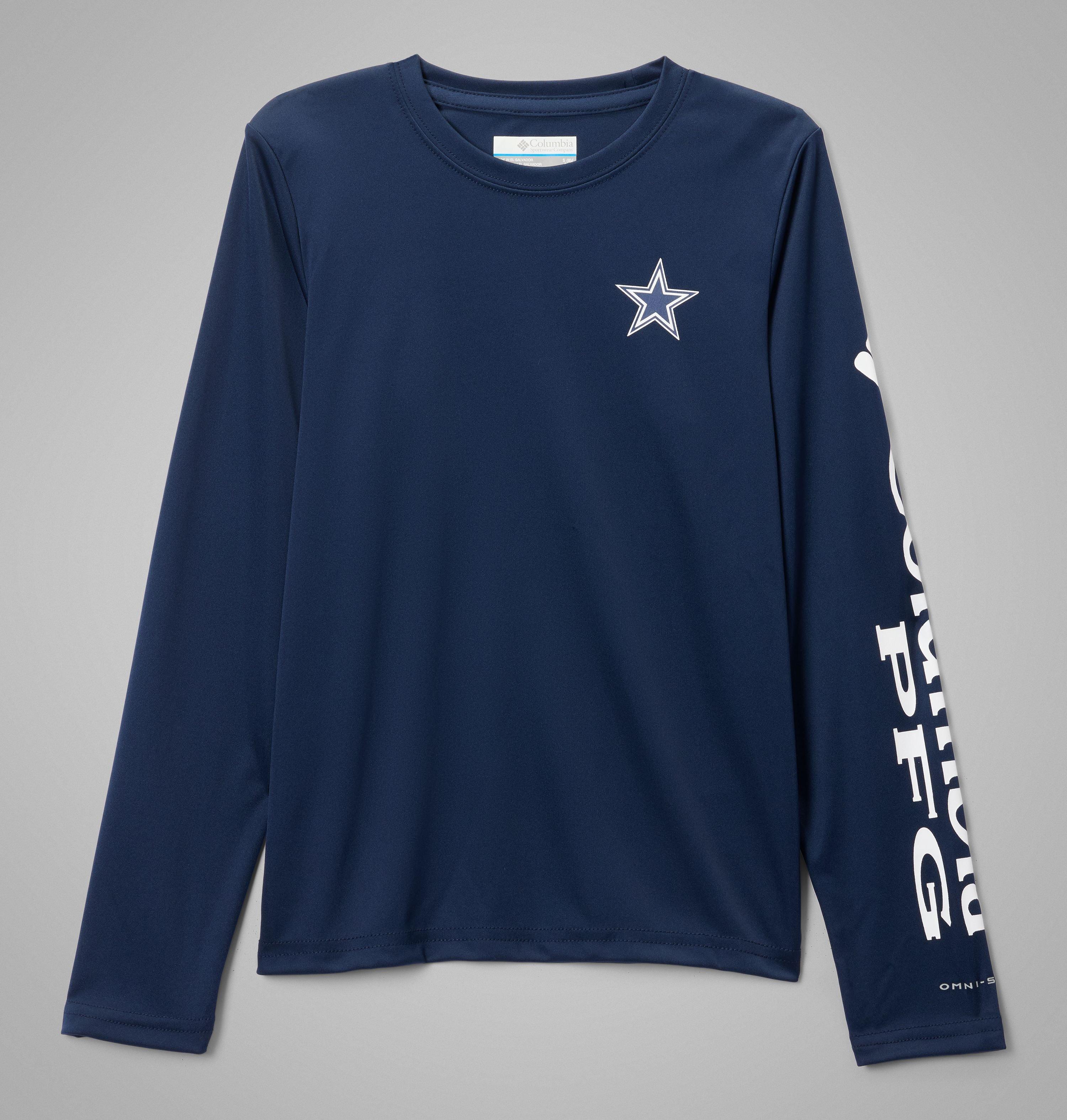 Columbia Kids' Collegiate PFG Terminal Tackle Long Sleeve Shirt - Dallas Cowboys-