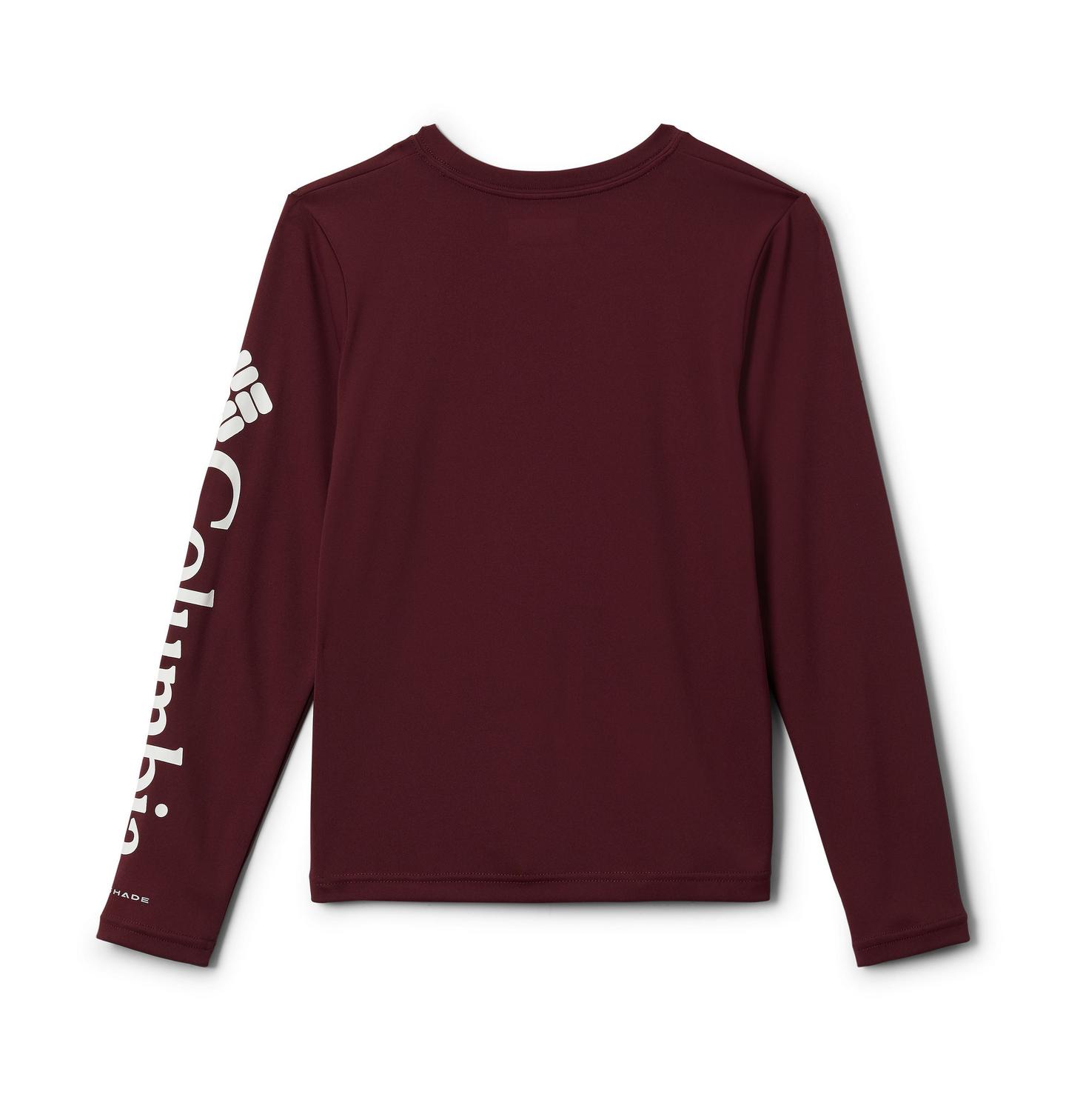 Детская рубашка Columbia Collegiate PFG Terminal Tackle Long Sleeve Shirt - Texas A&M, цвет: Бордовый / Белый — фото 2