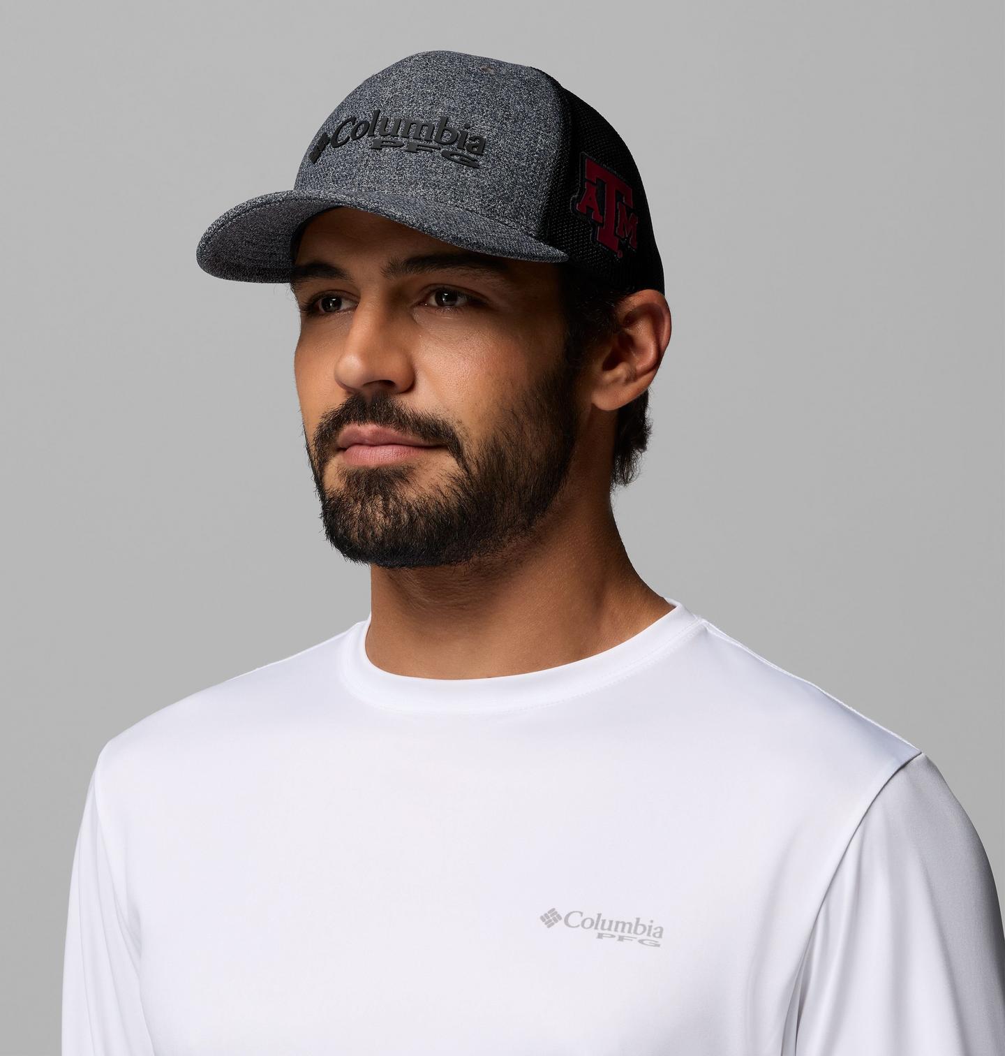 Кепка Columbia PFG Mesh Snap Back Ball - Texas A&M, цвет: Графитовый / Чёрный — фото 3