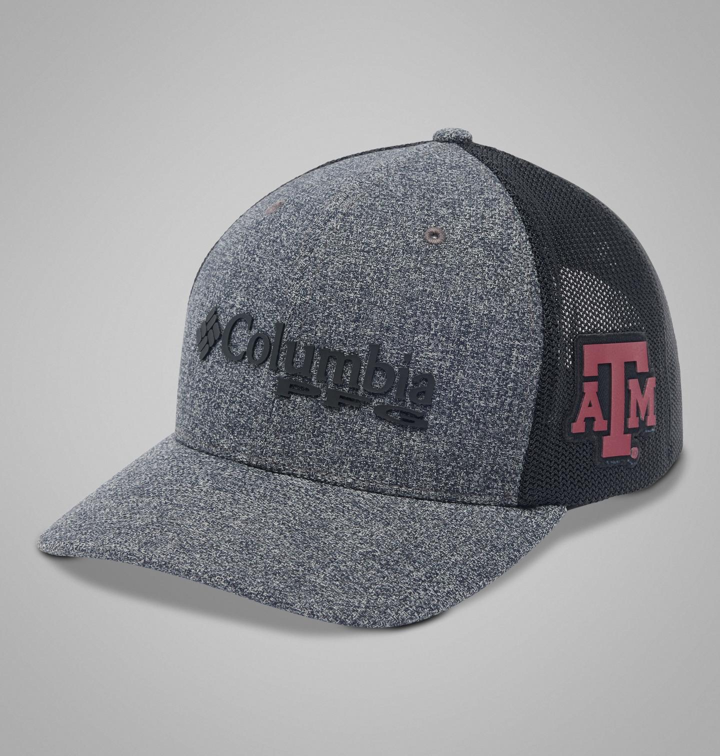 Кепка Columbia PFG Mesh Snap Back Ball - Texas A&M, цвет: Графитовый / Чёрный — фото 1