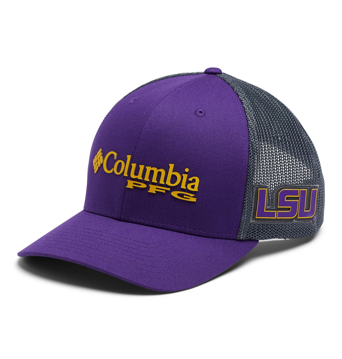 Кепка Columbia PFG Mesh Snap Back Ball - LSU, цвет: Фиолетовый / Графитовый — фото 1