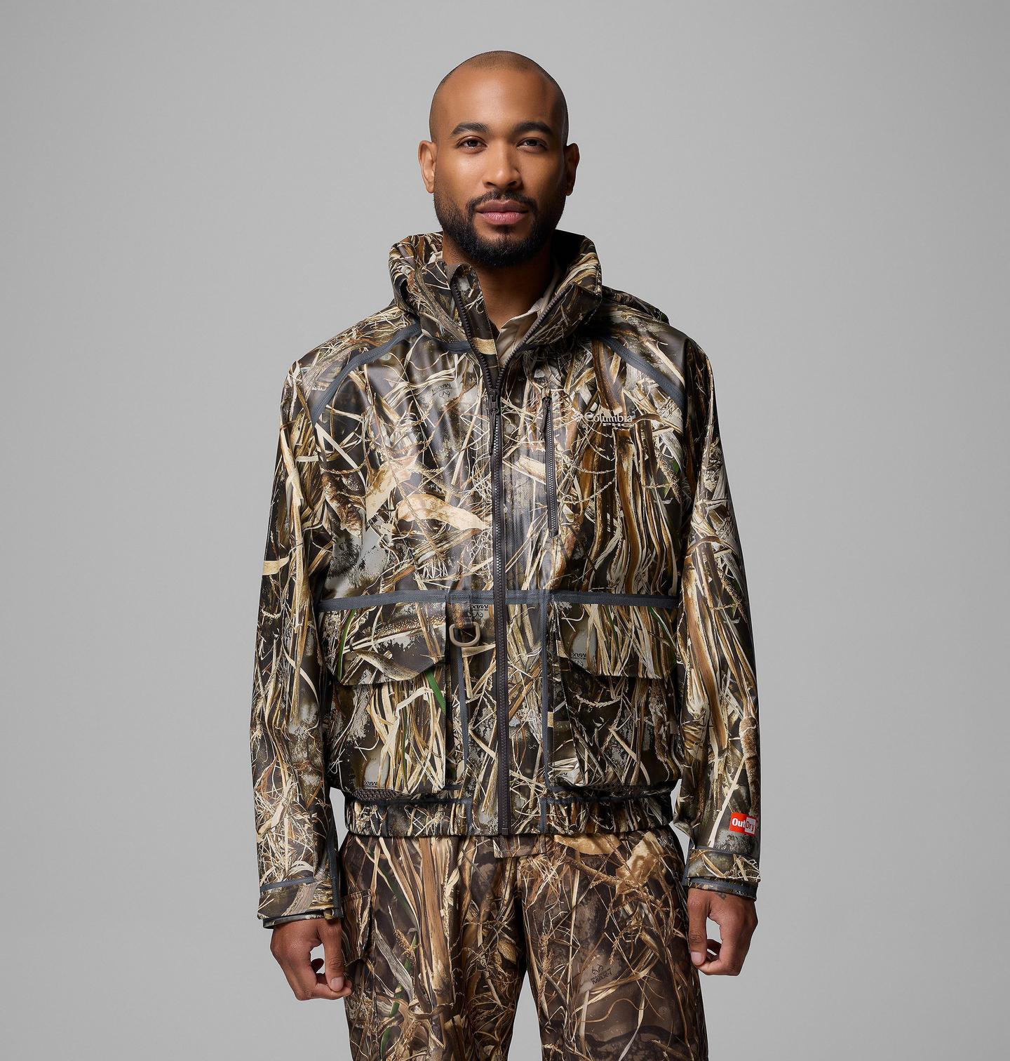 Мужские куртки Columbia Widgeon ODX Wader Hooded Rain Shell, цвет: Realtree Max7 — фото 1