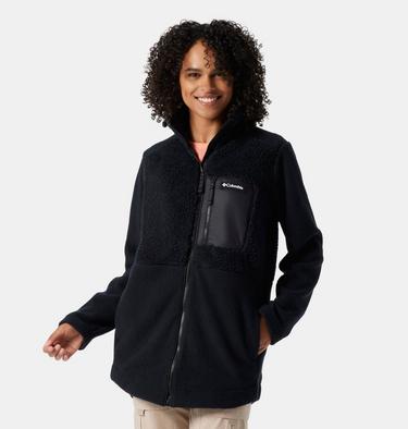 Women's Columbia Lodge Sherpa Fleece Jacket, Color: Black, image 7