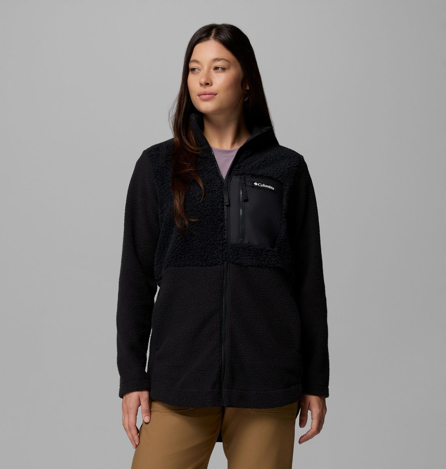 Женская куртка Columbia Lodge Sherpa Full Zip Fleece, цвет: Чёрный — фото 1