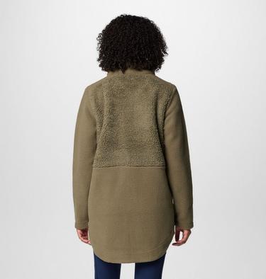 Women's Columbia Lodge Sherpa Fleece Jacket, Color: Stone Green, image 2