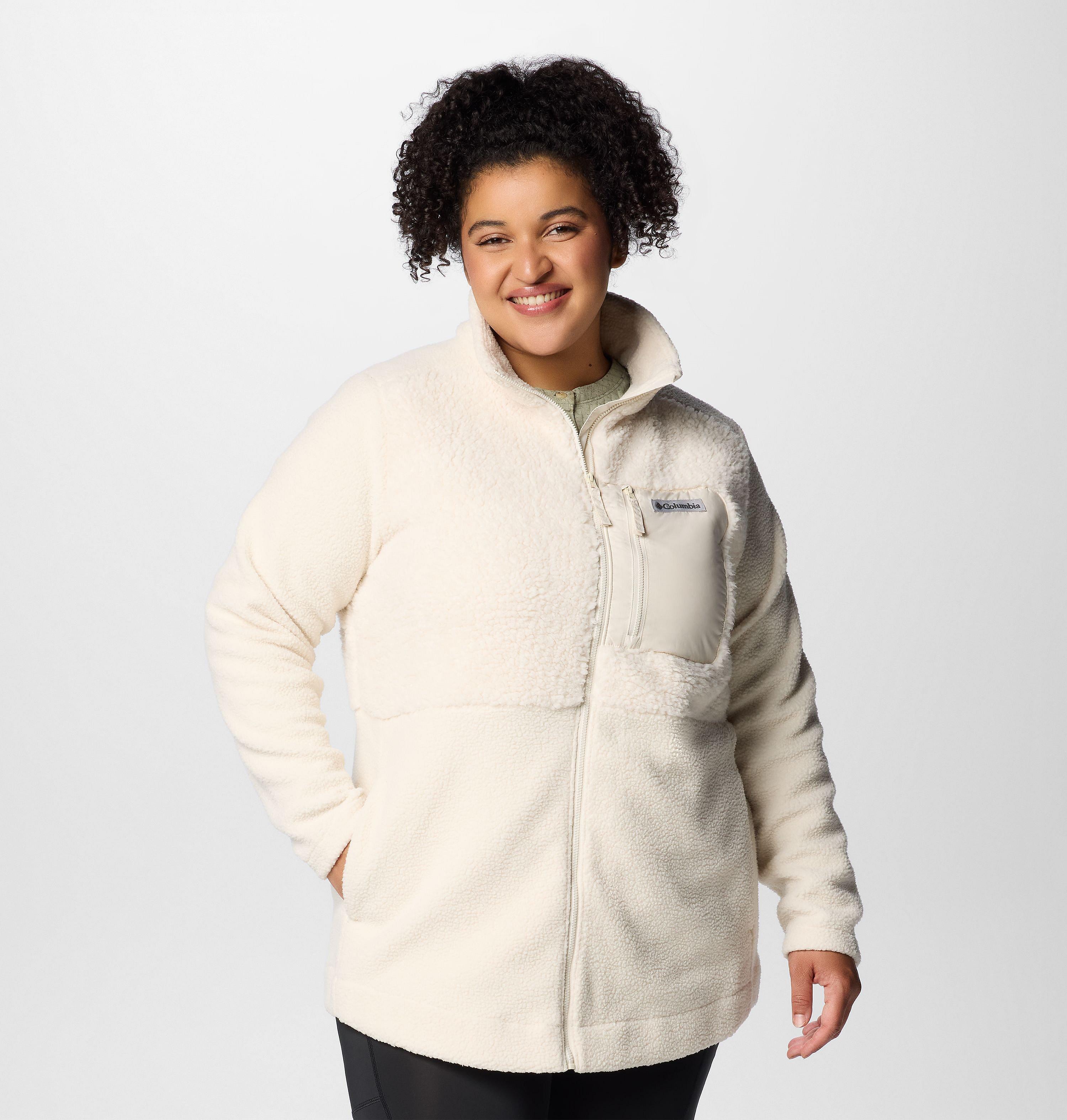 Women's Columbia Lodge Sherpa Full Zip Fleece Jacket - Plus Size | 191 | 1X 1