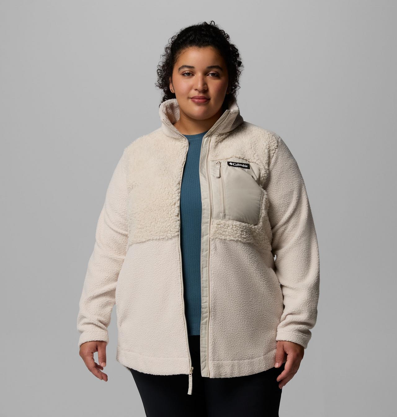 Women's Columbia Lodge™ Sherpa Full Zip Fleece Jacket - Plus Size | 278 | 3X