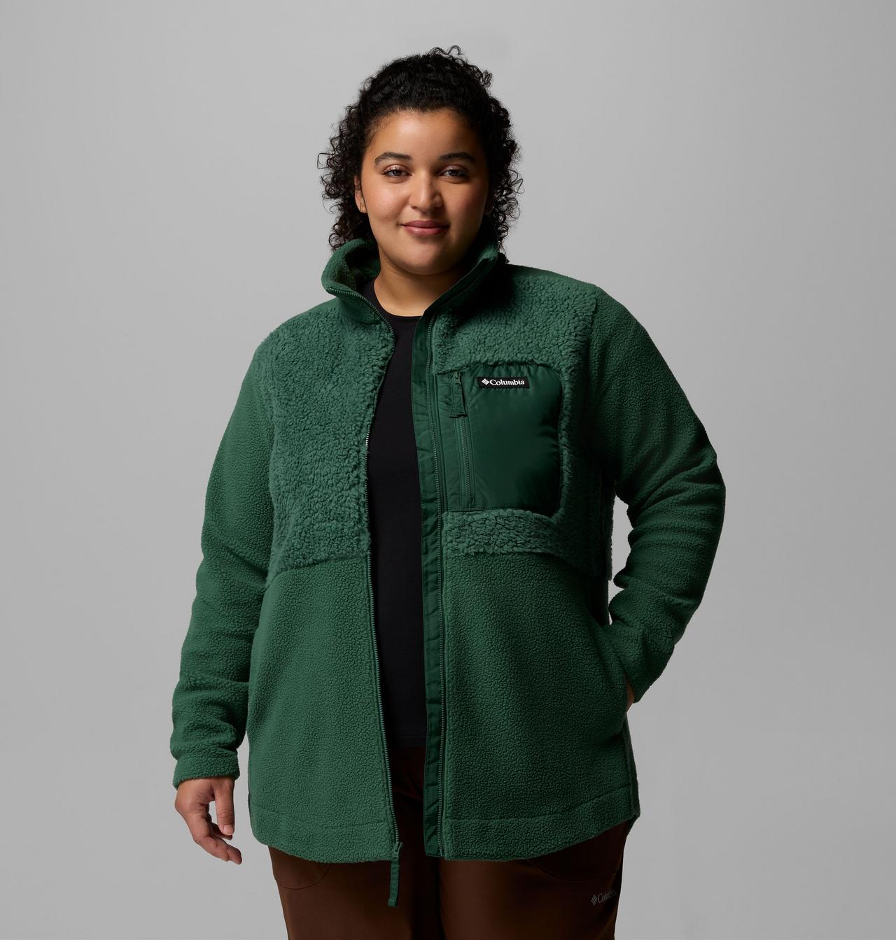 Women's Columbia Lodge™ Sherpa Full Zip Fleece Jacket - Plus Size | 375 | 3X 5