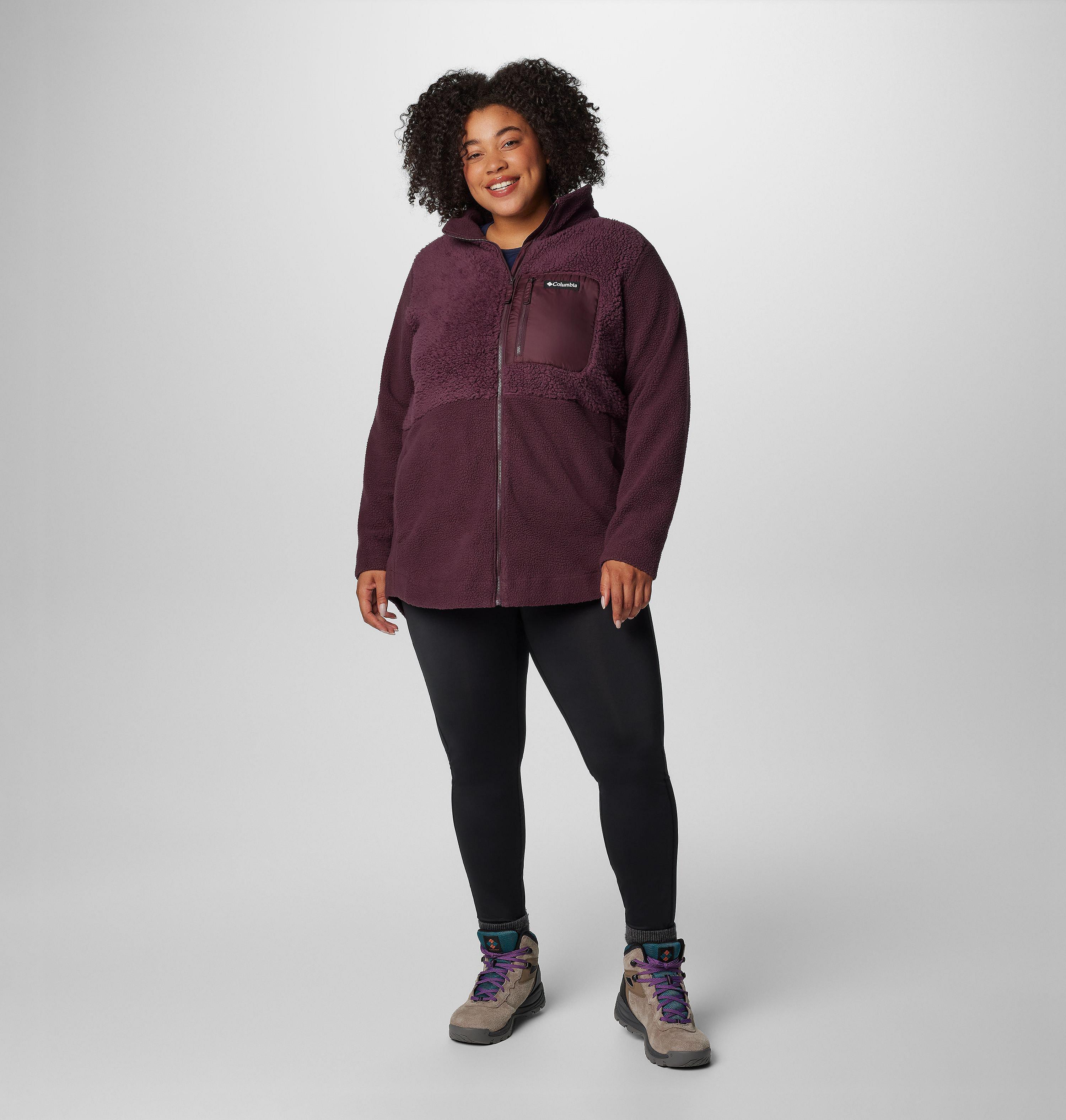 Women's Columbia Lodge Sherpa Full Zip Fleece Jacket - Plus Size | 607 | 3X 3