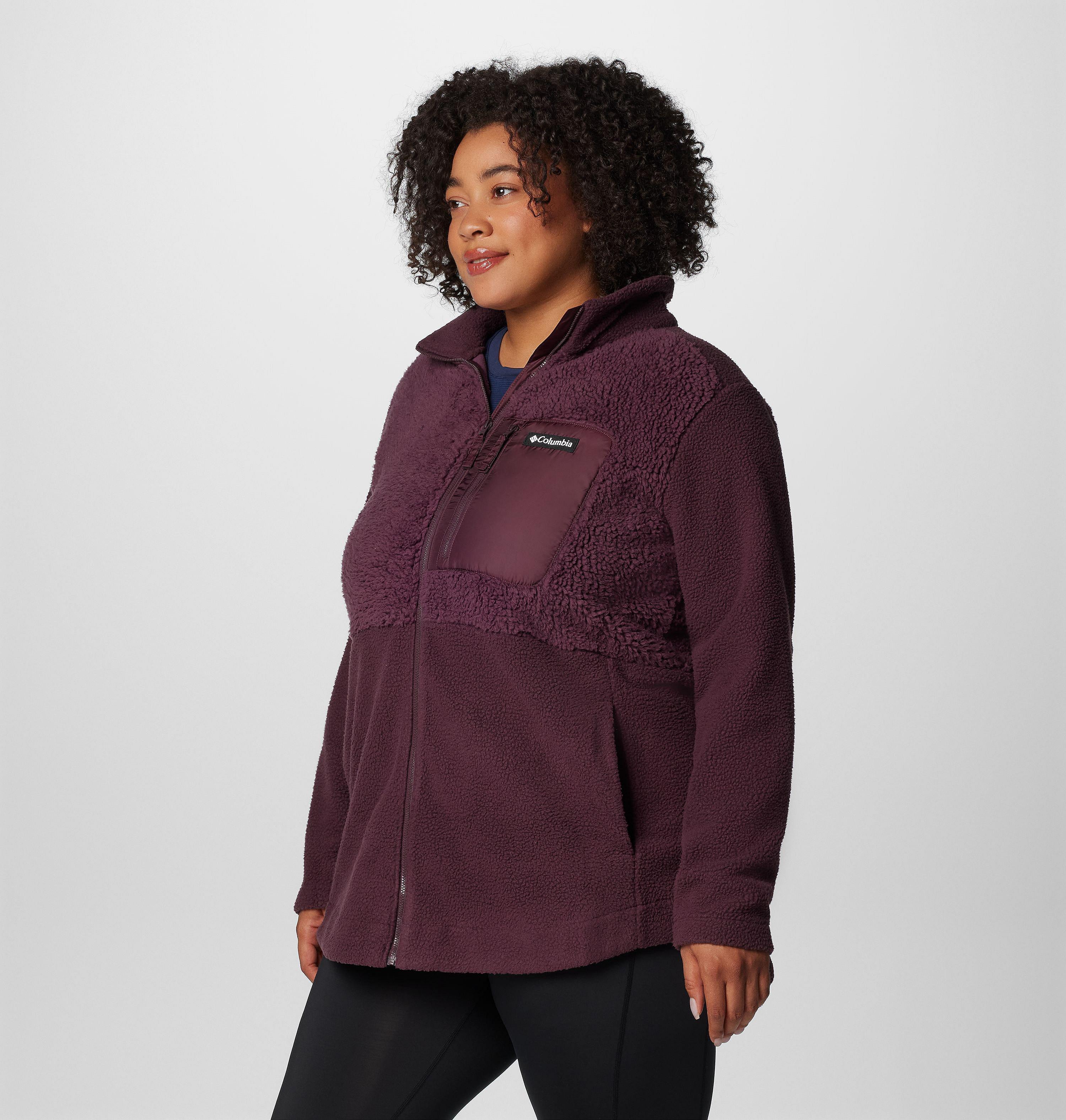 Women's Columbia Lodge Sherpa Full Zip Fleece Jacket - Plus Size | 607 | 3X 4