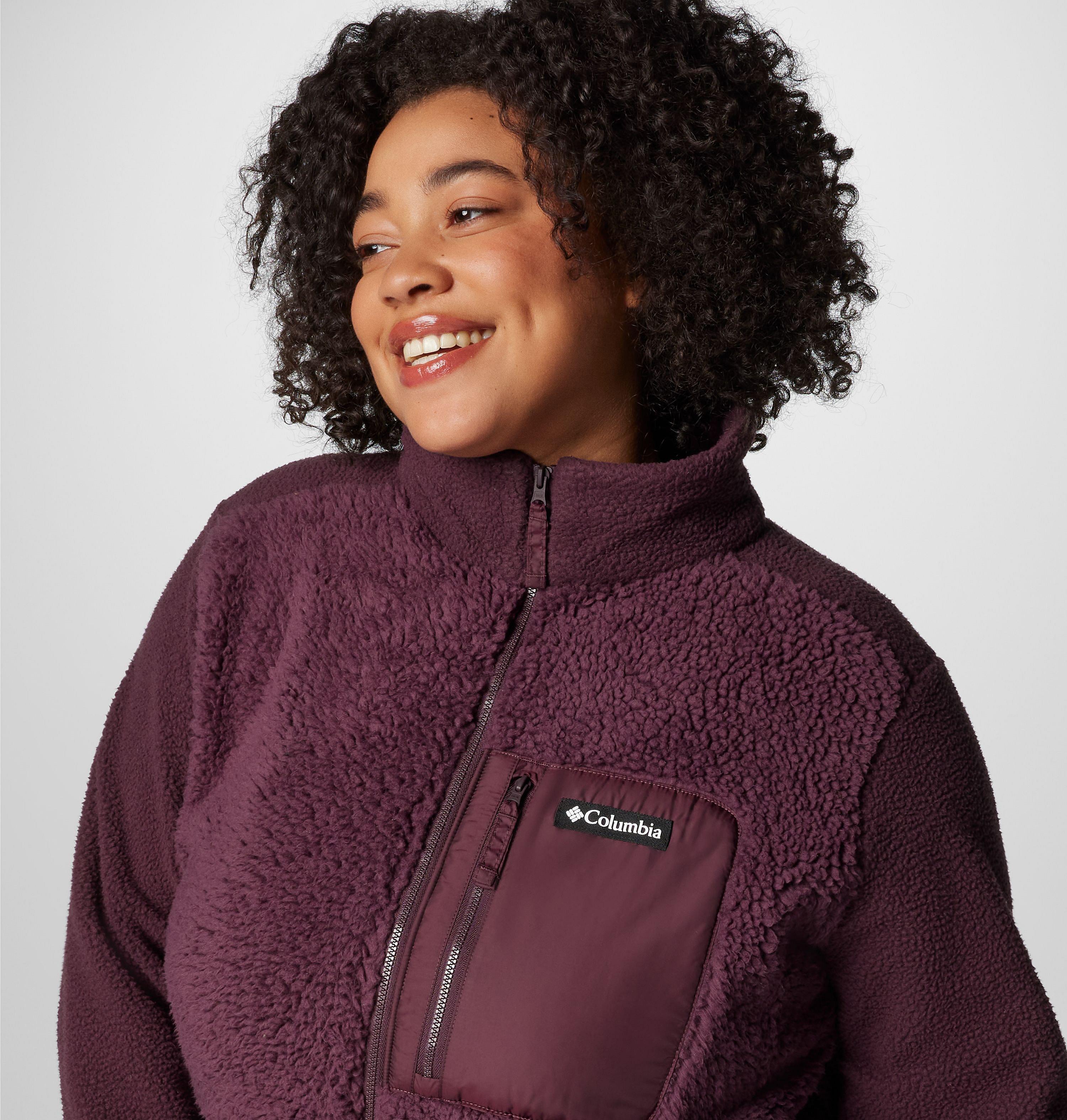 Women's Columbia Lodge Sherpa Full Zip Fleece Jacket - Plus Size | 607 | 3X 5