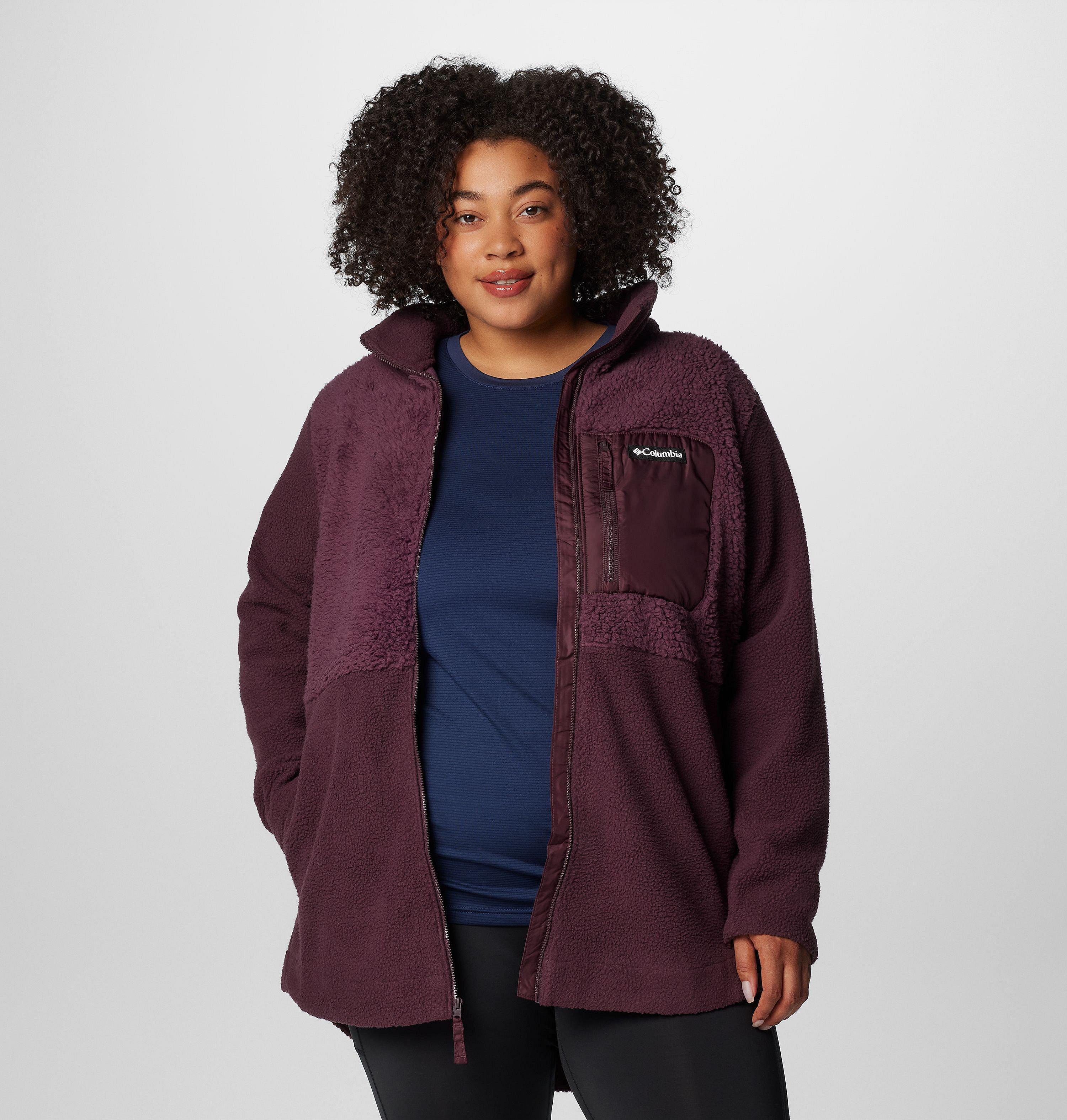 Women's Columbia Lodge Sherpa Full Zip Fleece Jacket - Plus Size | 607 | 3X 6