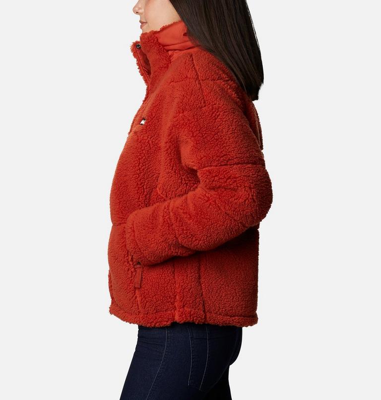 Women's Columbia Lodge Baffled Sherpa Fleece, Color: Dark Sienna, image 3