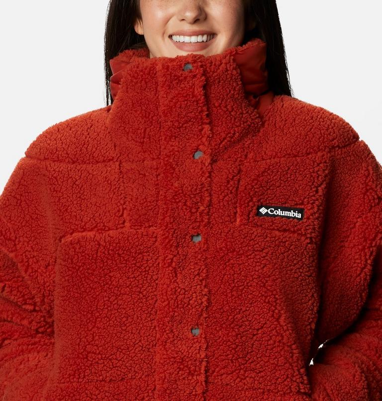 Women's Columbia Lodge Baffled Sherpa Fleece, Color: Dark Sienna, image 4