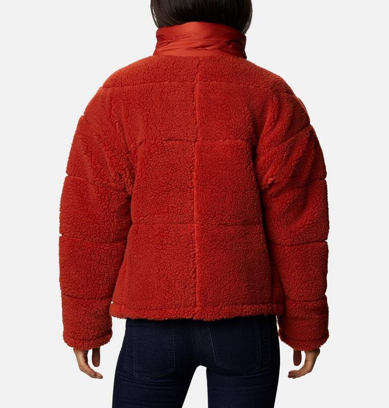 Women's Columbia Lodge Baffled Sherpa Fleece, Color: Dark Sienna, image 2