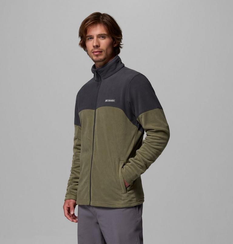 Men's Basin Trail Full Zip Fleece Jacket, Color: Stone Green, Shark, image 4